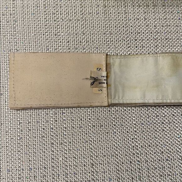 Vintage S Ivory Pink Green Yellow Blue Beaded Pastel Colored Wide Velcro Belt main image 4